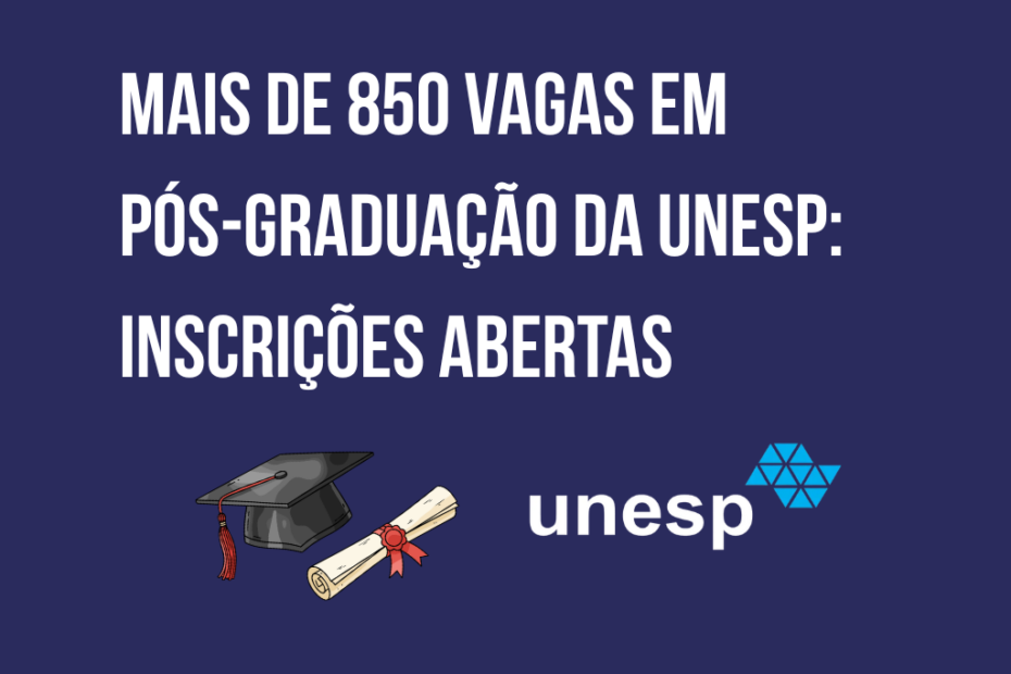 Mais de 850 vagas em pós-graduação Lato Sensu da UNESP com inscrições abertas – oportunidades em diversas áreas divulgadas por Marcos Sampaio