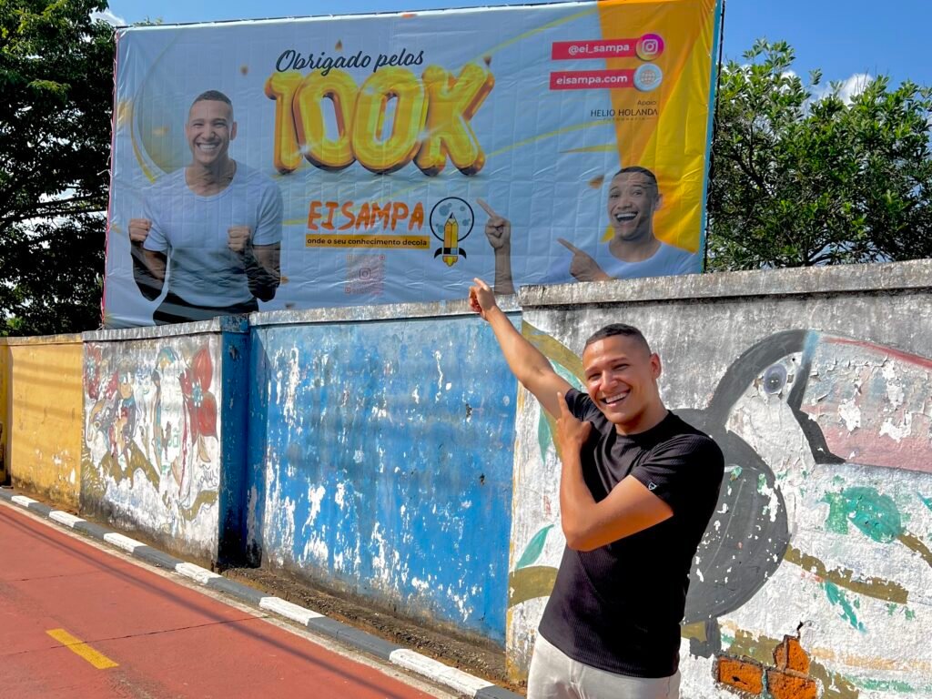 Influenciador Marcos Sampaio @ei_sampa comemorando 100 mil seguidores em Boa Vista Roraima no Centro da cidade.